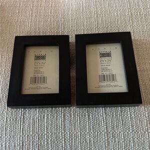 Picture frames (2) 2 1/2” x 3 1/2” black solid wood